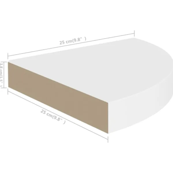 vidaXL Hyllor>Svävande hörnhyllor 4 st 25x25x3,8 cm MDF