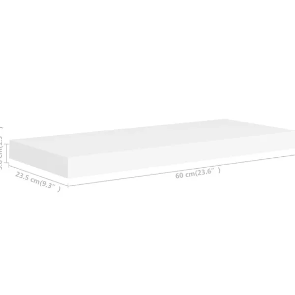 vidaXL Hyllor>Svävande vägghyllor 2 st 60x23,5x3,8 cm MDF