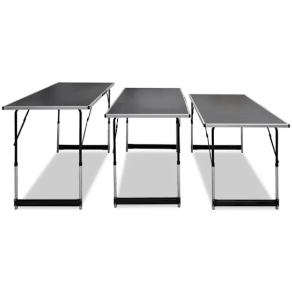 vidaXL Småbord>Tapetbord i 3 delar hopfällbar, justerbar höjd - 100x60cm