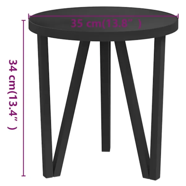 vidaXL Småbord>Tebord Ø35 cm MDF