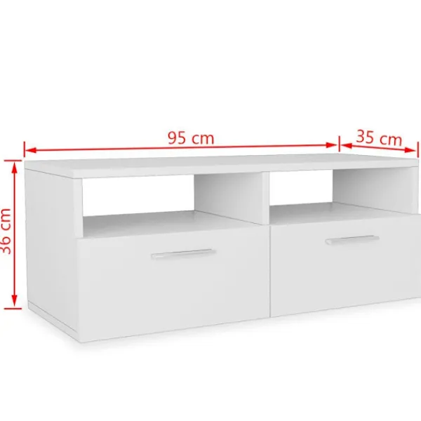 vidaXL Tv-Bänkar>TV-bänk 2 st spånskiva 95x35x36 cm