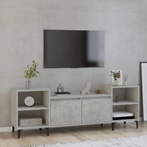 vidaXL Tv-Bänkar>Tv-bänk betong 160x35x55 cm konstruerat trä