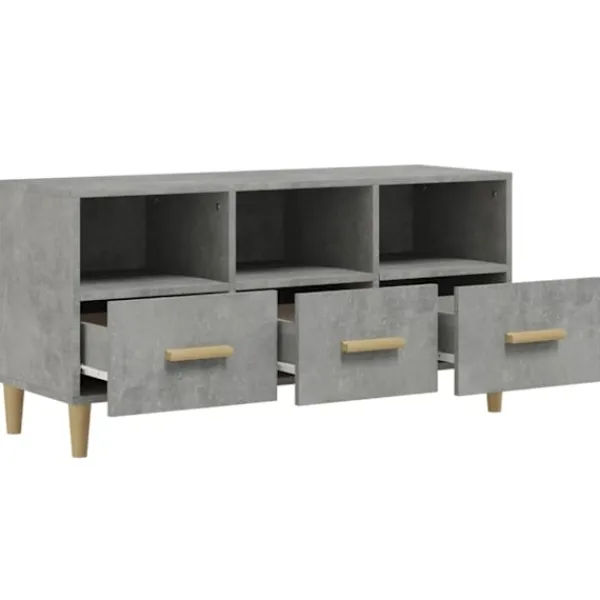 vidaXL Tv-Bänkar>Tv-bänk betong 102x36x50 cm konstruerat trä