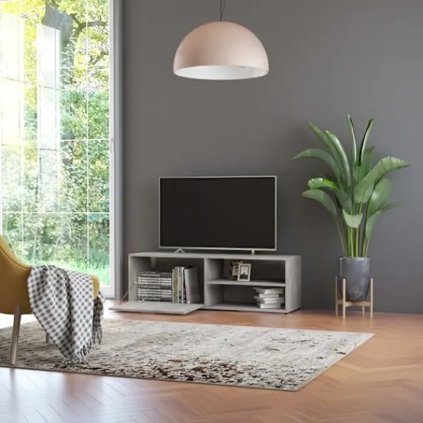 vidaXL Tv-Bänkar>Tv-bänk betong 120x34x37 cm konstruerat trä