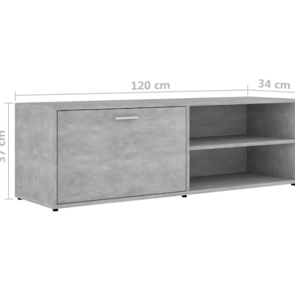 vidaXL Tv-Bänkar>Tv-bänk betong 120x34x37 cm konstruerat trä