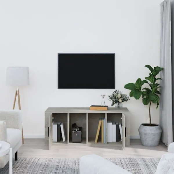 vidaXL Tv-Bänkar>Tv-bänk betong 100x35x40 cm konstruerat trä