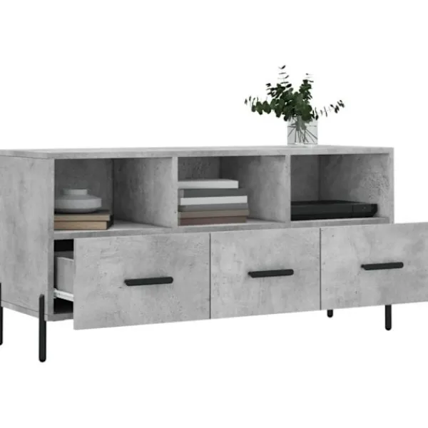 vidaXL Tv-Bänkar>Tv-bänk betong 102x36x50 cm konstruerat trä
