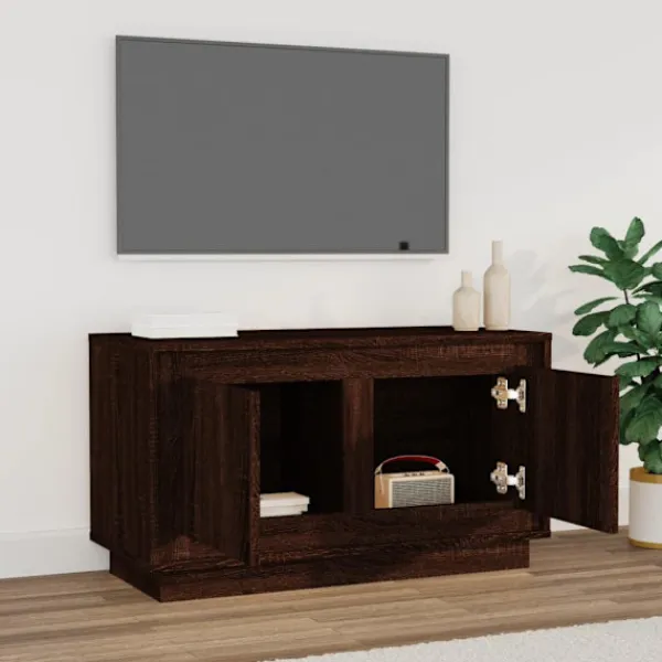 vidaXL Tv-Bänkar>Tv-bänk ek 80x35x45 cm konstruerat trä