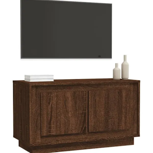 vidaXL Tv-Bänkar>Tv-bänk ek 80x35x45 cm konstruerat trä