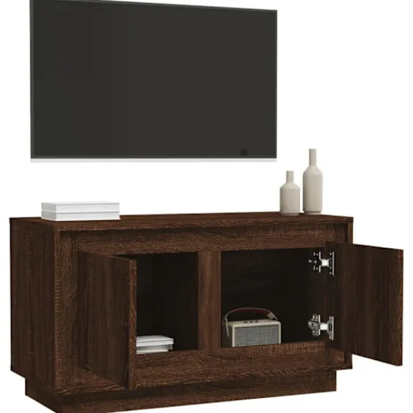 vidaXL Tv-Bänkar>Tv-bänk ek 80x35x45 cm konstruerat trä