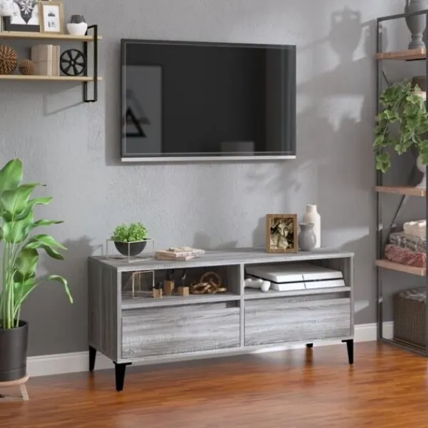 vidaXL Tv-Bänkar>Tv-bänk sonoma 100x34,5x44,5 cm konstruerat trä