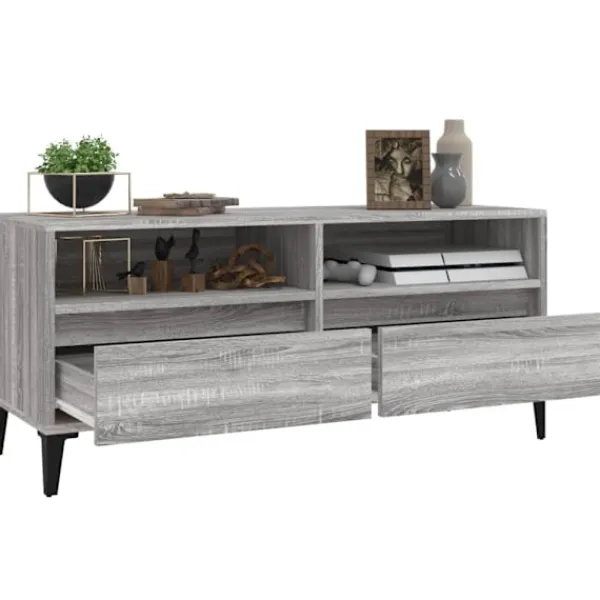 vidaXL Tv-Bänkar>Tv-bänk sonoma 100x34,5x44,5 cm konstruerat trä