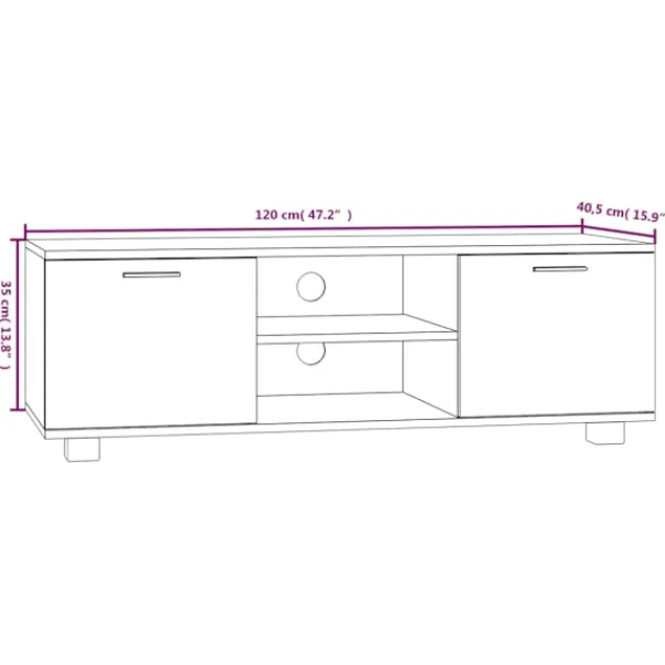 vidaXL Tv-Bänkar>Tv-bänk sonoma 120x40,5x35 cm konstruerat trä