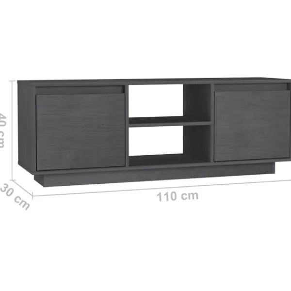 vidaXL Tv-Bänkar>Tv-bänk 110x30x40 cm massiv furu