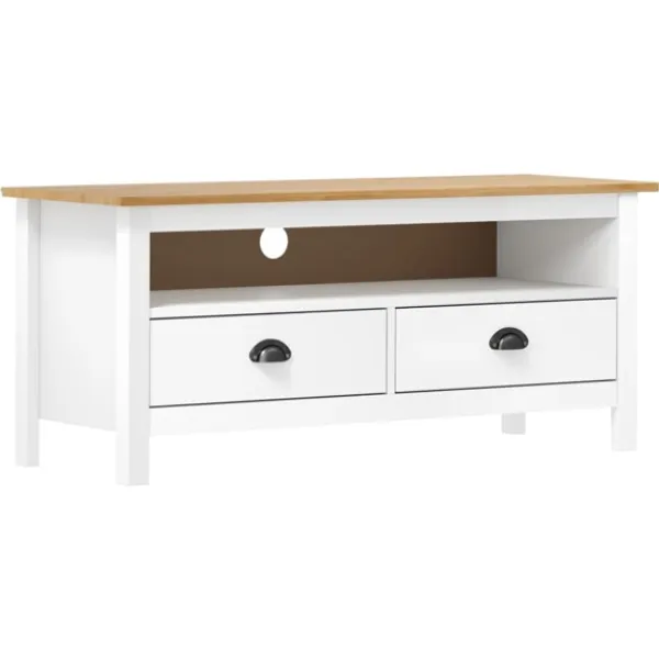 vidaXL Tv-Bänkar>TV-bänk Hill 110x40x47 cm massiv furu