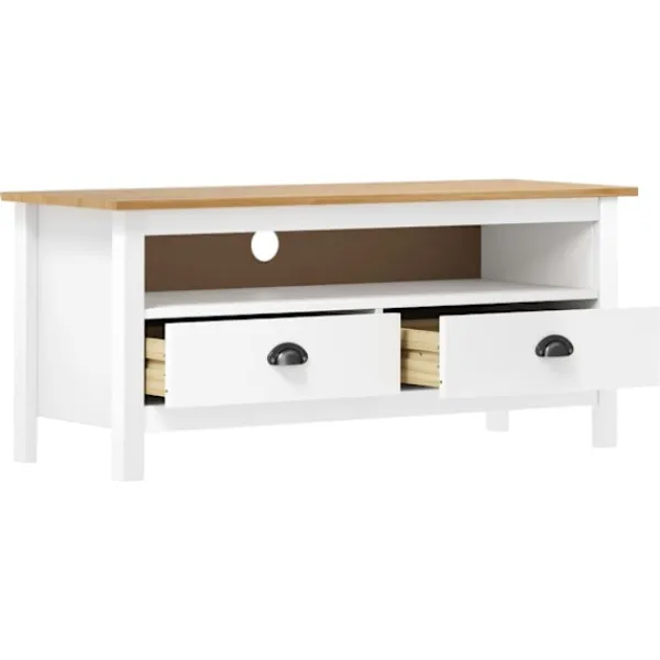 vidaXL Tv-Bänkar>TV-bänk Hill 110x40x47 cm massiv furu