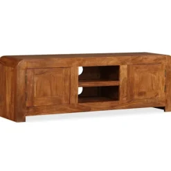 vidaXL Tv-Bänkar>Tv-bänk i massivt trä med honungsfinish 120x30x40 cm