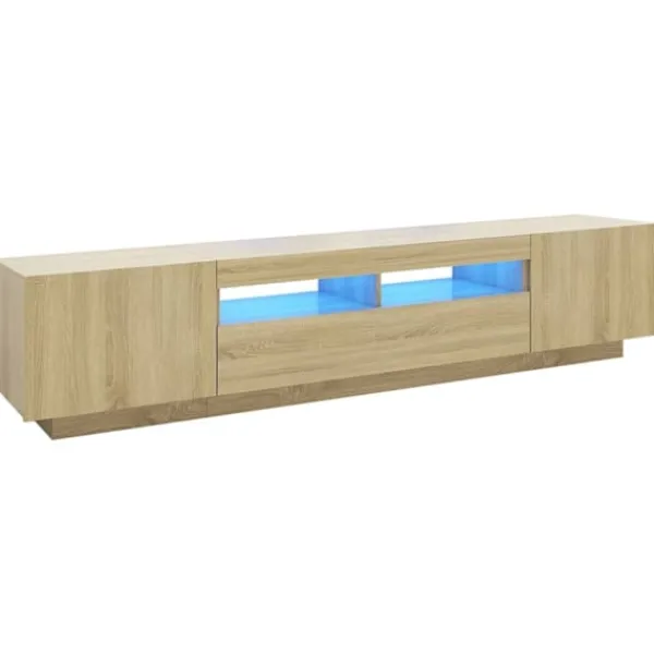 vidaXL Tv-Bänkar>TV-bänk med LED-belysning sonoma-ek 200x35x40 cm