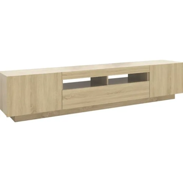 vidaXL Tv-Bänkar>TV-bänk med LED-belysning sonoma-ek 200x35x40 cm