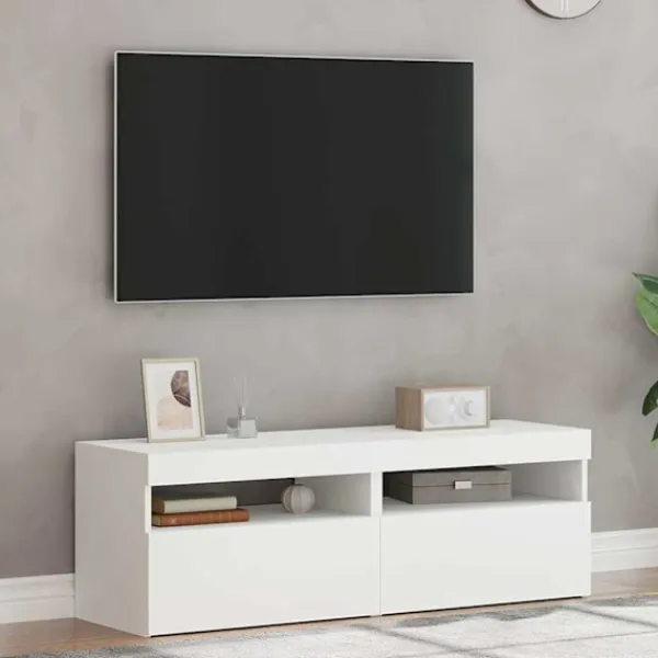 vidaXL Tv-Bänkar>TV-bänk med LED-belysning 2 delar 60x35x40 cm