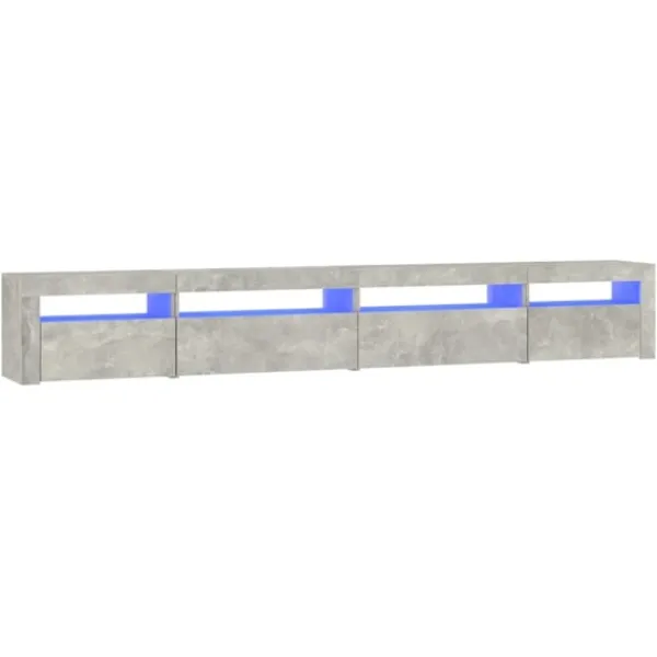 vidaXL Tv-Bänkar>Tv-bänk med LED-belysning betong 270x35x40 cm