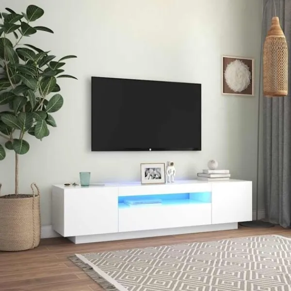 vidaXL Tv-Bänkar>TV-bänk med LED-belysning 160x35x40 cm