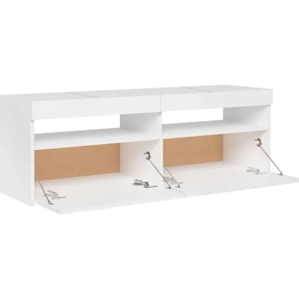 vidaXL Tv-Bänkar>TV-bänk med LED-belysning högglans 120x35x40 cm