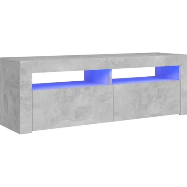 vidaXL Tv-Bänkar>TV-bänk med LED-belysning betong 120x35x40 cm