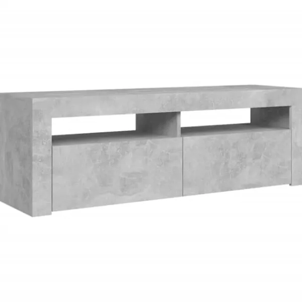 vidaXL Tv-Bänkar>TV-bänk med LED-belysning betong 120x35x40 cm