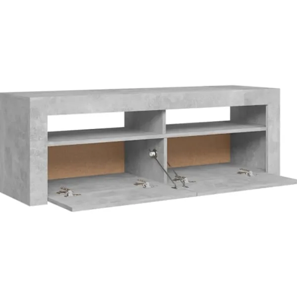 vidaXL Tv-Bänkar>TV-bänk med LED-belysning betong 120x35x40 cm