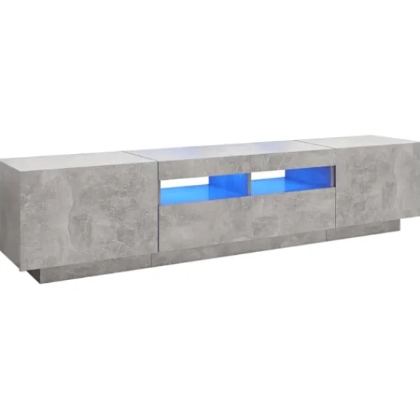 vidaXL Tv-Bänkar>TV-bänk med LED-belysning betong 180x35x40 cm