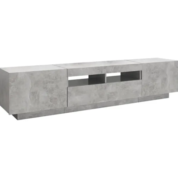 vidaXL Tv-Bänkar>TV-bänk med LED-belysning betong 180x35x40 cm