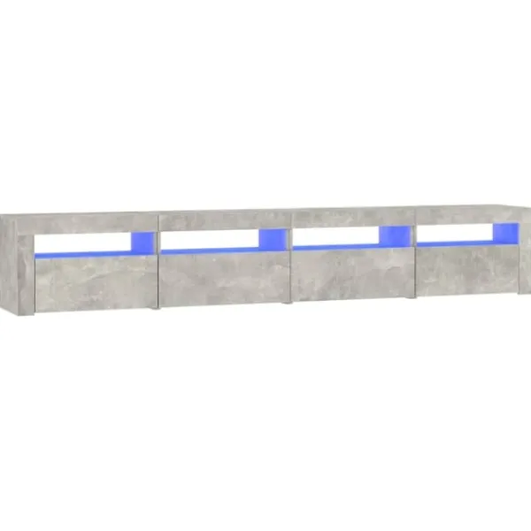 vidaXL Tv-Bänkar>Tv-bänk med LED-belysning betong 240x35x40 cm