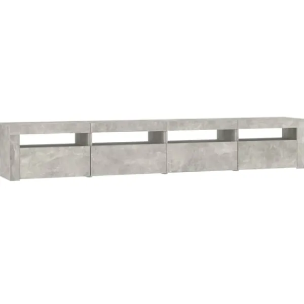 vidaXL Tv-Bänkar>Tv-bänk med LED-belysning betong 240x35x40 cm