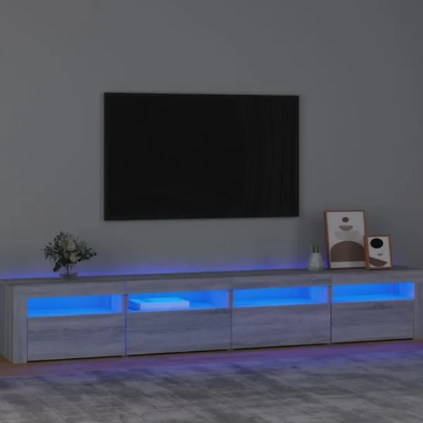 vidaXL Tv-Bänkar>TV-bänk med LED-belysning sonoma 240x35x40 cm