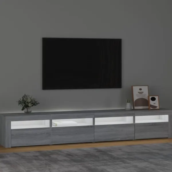 vidaXL Tv-Bänkar>TV-bänk med LED-belysning sonoma 240x35x40 cm