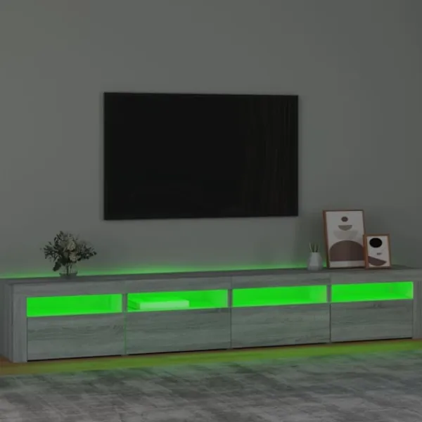 vidaXL Tv-Bänkar>TV-bänk med LED-belysning sonoma 240x35x40 cm