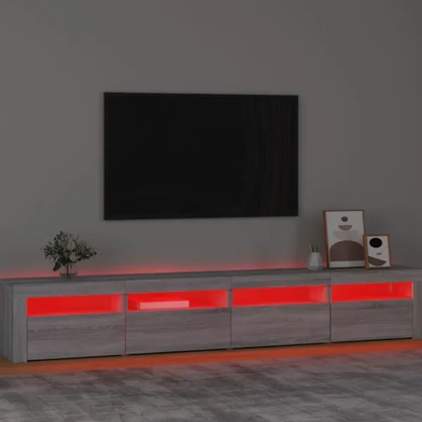 vidaXL Tv-Bänkar>TV-bänk med LED-belysning sonoma 240x35x40 cm