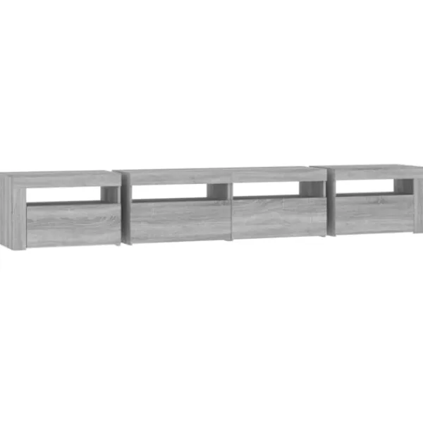 vidaXL Tv-Bänkar>TV-bänk med LED-belysning sonoma 240x35x40 cm