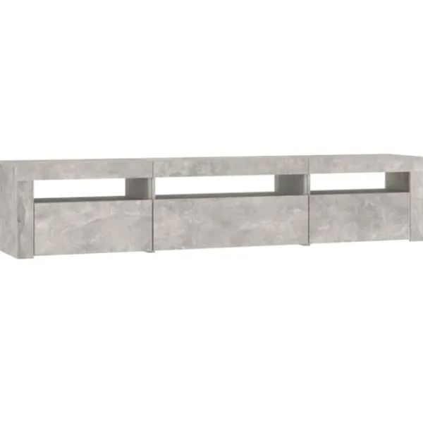 vidaXL Tv-Bänkar>Tv-bänk med LED-belysning Betong 195x35x40 cm
