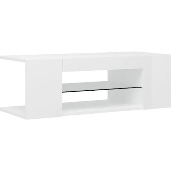 vidaXL Tv-Bänkar>TV-bänk med LED-belysning högglans 90x39x30 cm