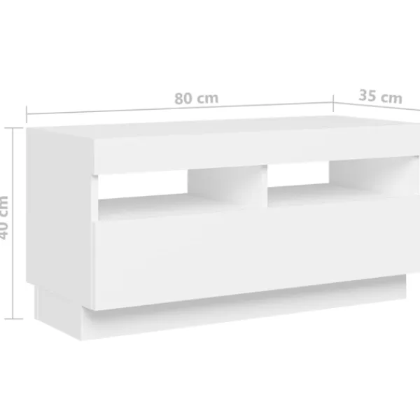 vidaXL Tv-Bänkar>TV-bänk med LED-belysning 180x35x40 cm