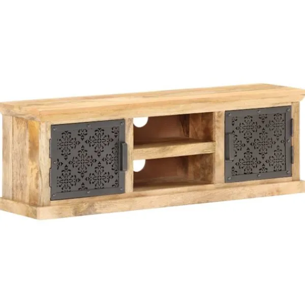 vidaXL Tv-Bänkar>TV-bänk med ståldörrar 120x30x40 cm massivt mangoträ