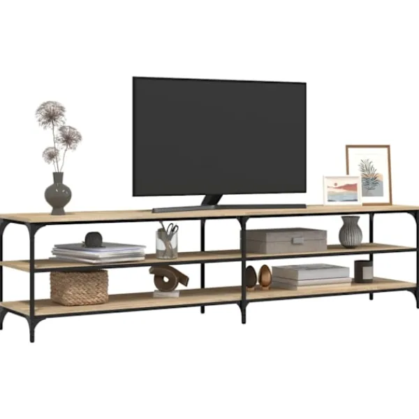 vidaXL Tv-Bänkar>Tv-bänk sonoma-ek 200x30x50 cm konstruerat trä och metall