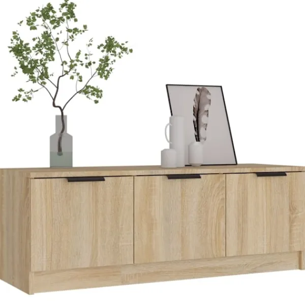 vidaXL Tv-Bänkar>Tv-bänk sonoma-ek 102x35x36,5 cm konstruerat trä