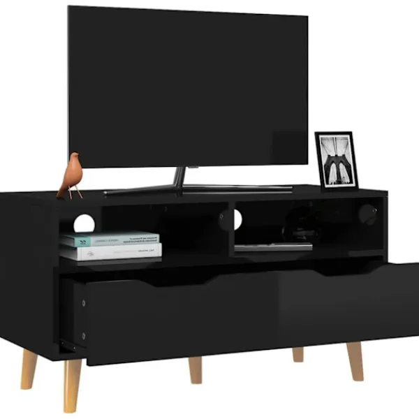 vidaXL Tv-Bänkar>Tv-bänk högglans 90x40x48,5 cm konstruerat trä