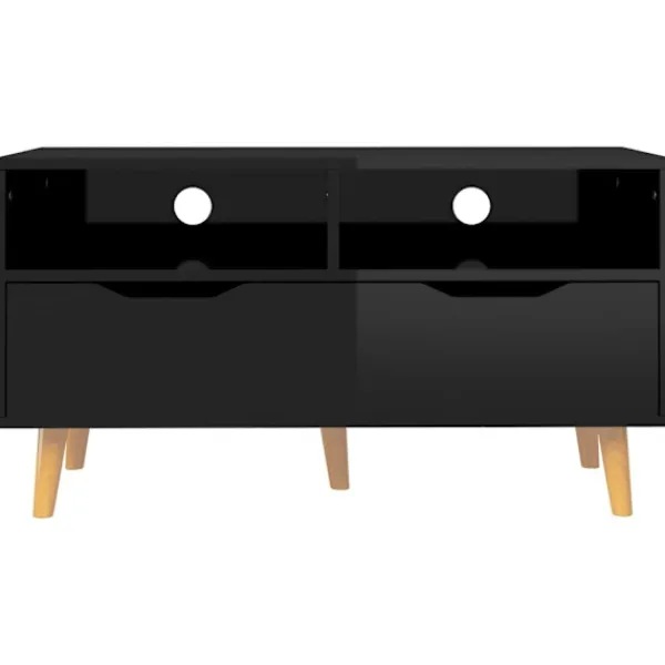 vidaXL Tv-Bänkar>Tv-bänk högglans 90x40x48,5 cm konstruerat trä