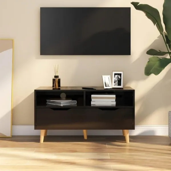 vidaXL Tv-Bänkar>Tv-bänk högglans 90x40x48,5 cm konstruerat trä