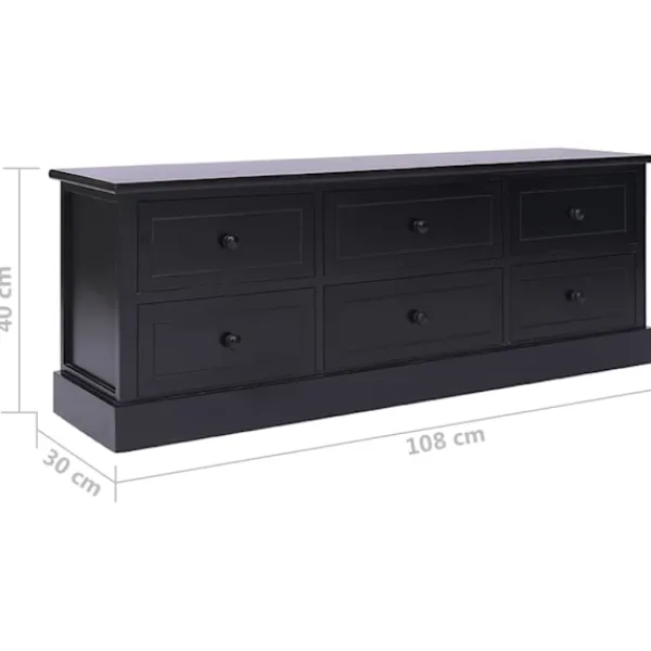 vidaXL Tv-Bänkar>Tv-bänk 108x30x40 cm massivt kejsarträ
