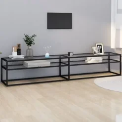 vidaXL Tv-Bänkar>Tv-bänk 220x40x40,5 cm härdat glas